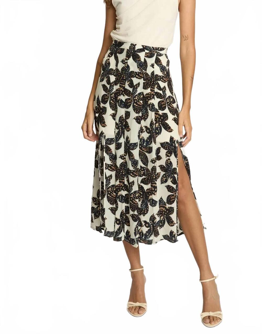 NEW CABALLERO glenda printed skirt in ink press